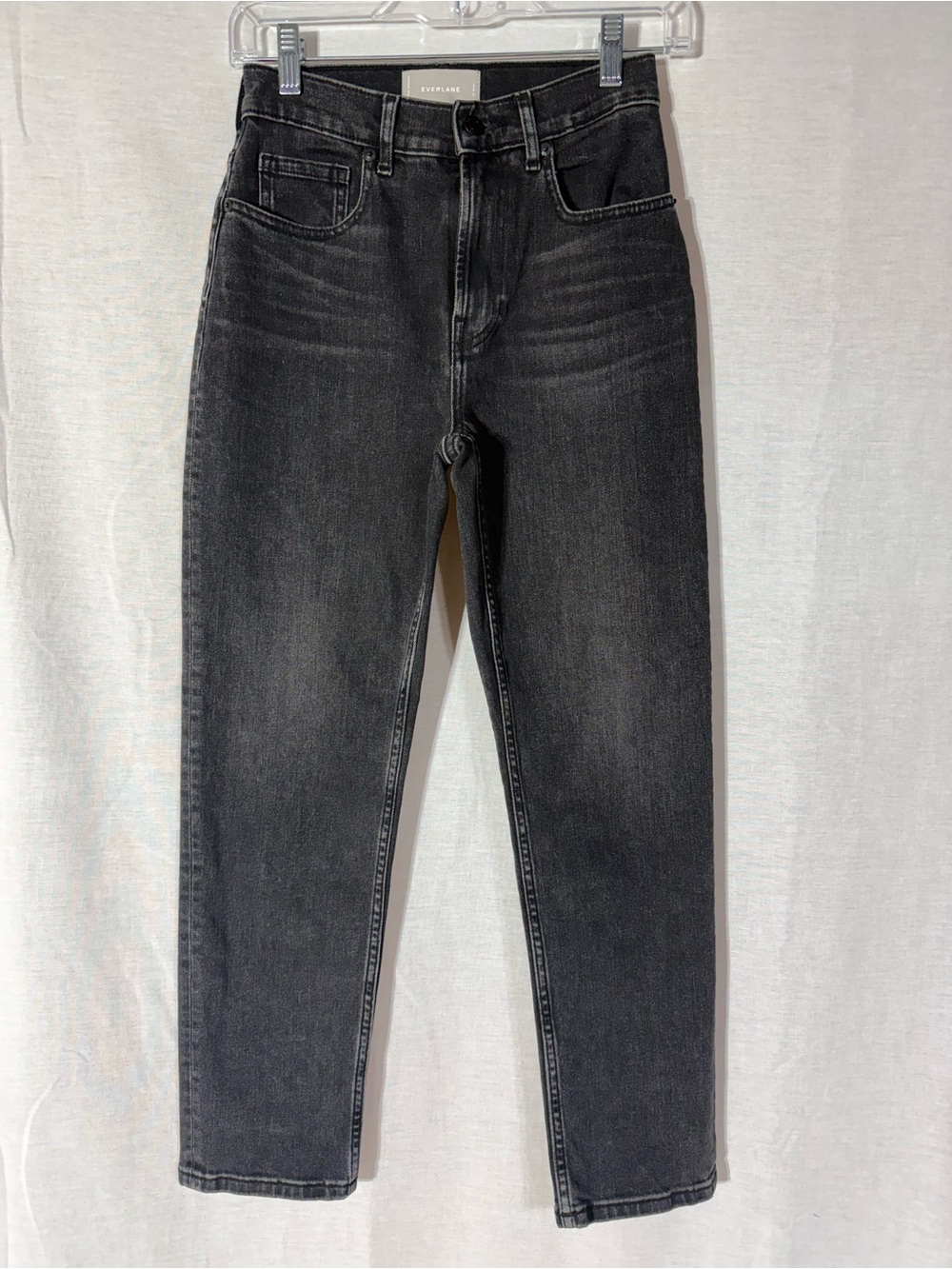 Everlane women’s Black Washed Straight-ankle Leg Jeans Size 25